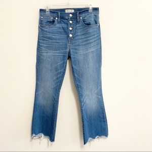 Madewell Cali Demi Boot Frayed Hem Jeans 25 inseam